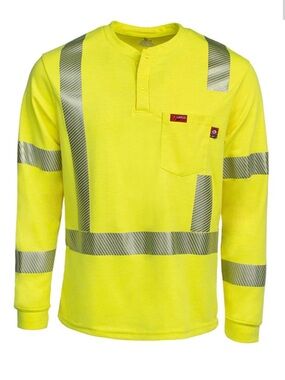 Lapco Fire Resistant Hi-Visability Long Sleeve Henley Shirt